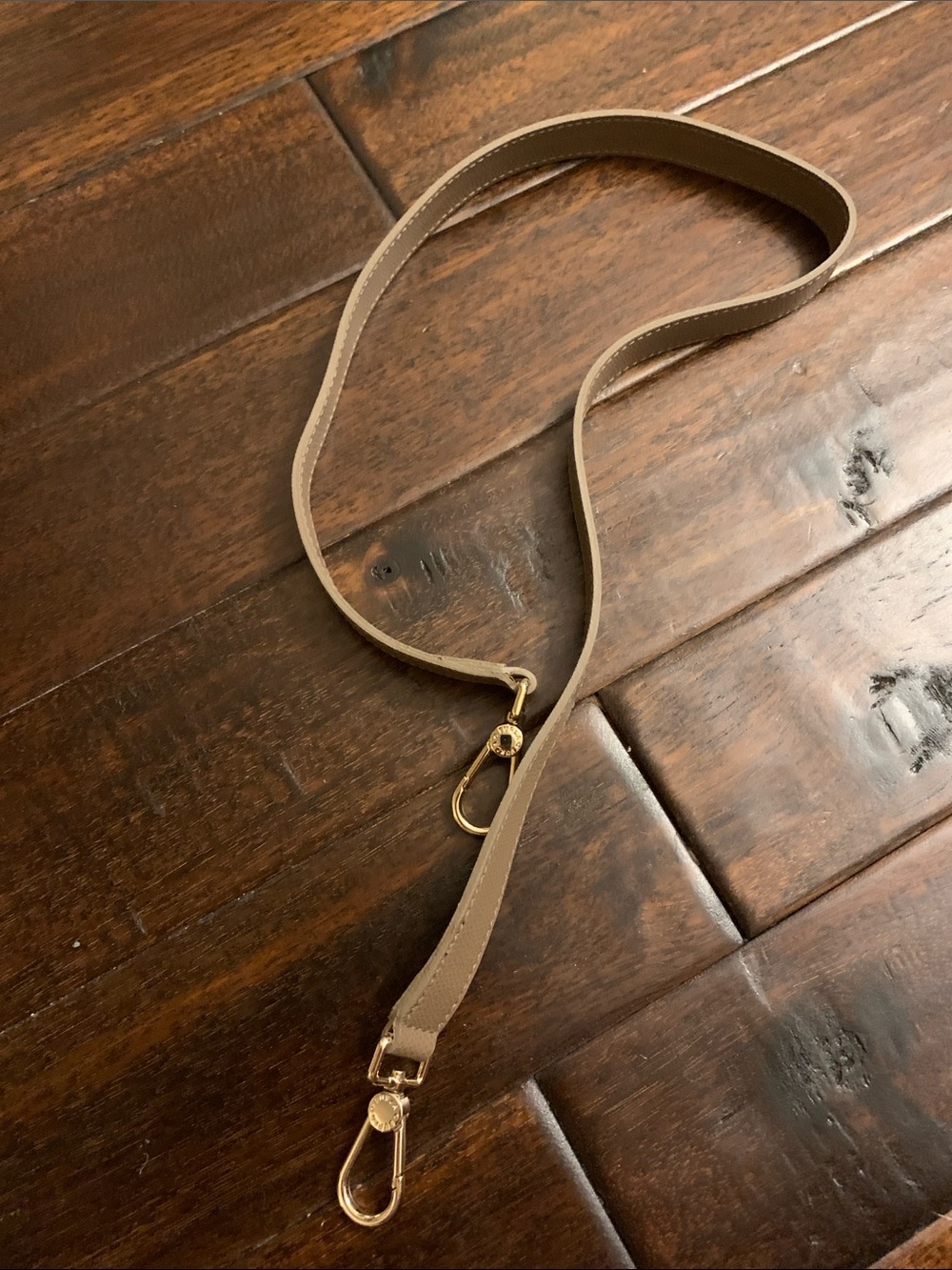 Furla Taupe Leather bag Strap with Gold Hardware 31.5 inches approximately
